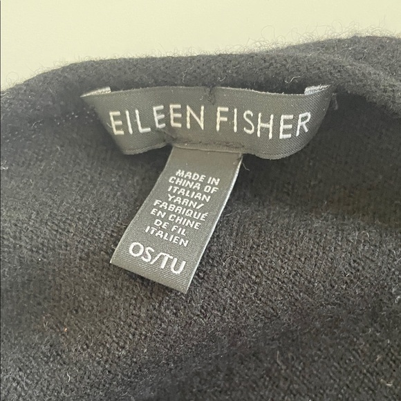 Eileen Fisher Black and Gray Poncho Sweater - Picture 2 of 4